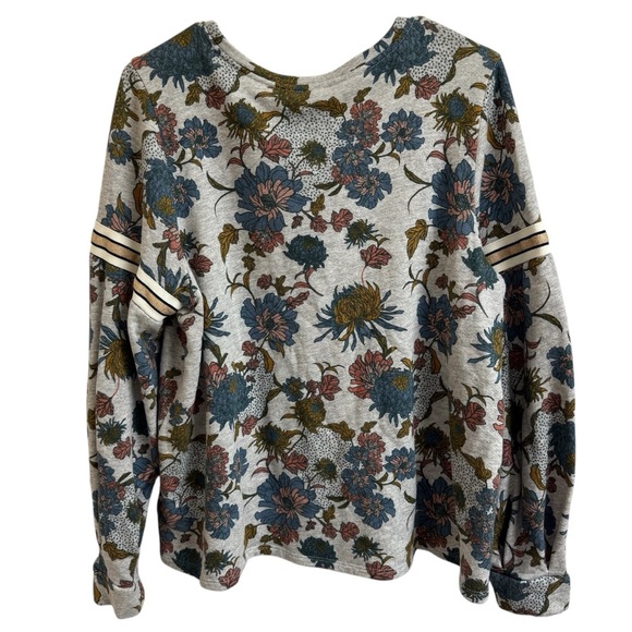 Anthropologie Dolan Left Coast Tagawa Gray Floral Ribbon Sweatshirt Women Sz XL - Picture 10 of 10